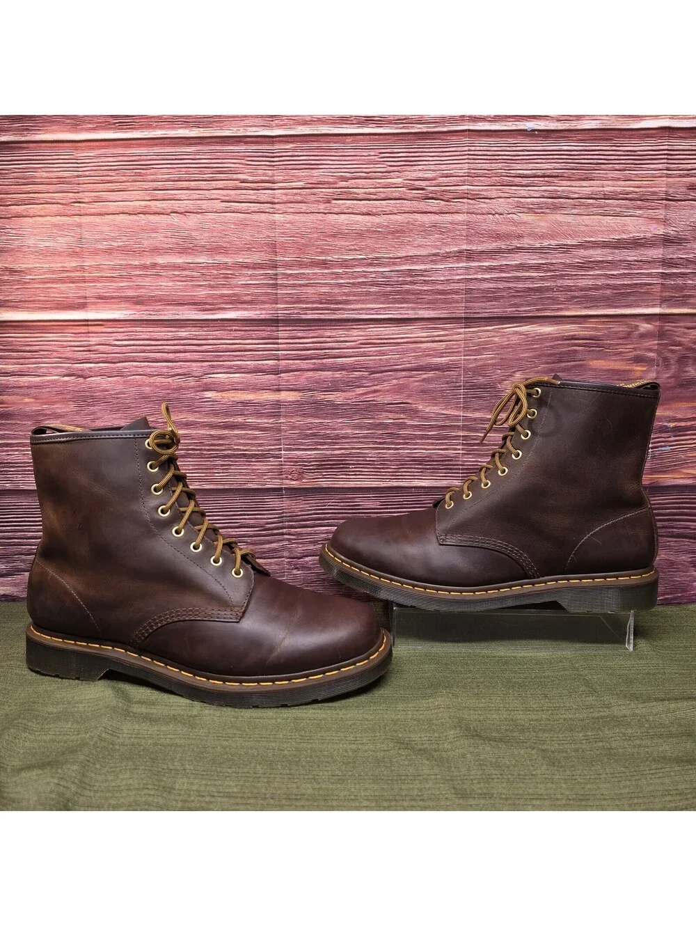 Dr. Martens 1460 Crazy Horse Leather 8-Eye Boot Dark Brown Men's Size 15